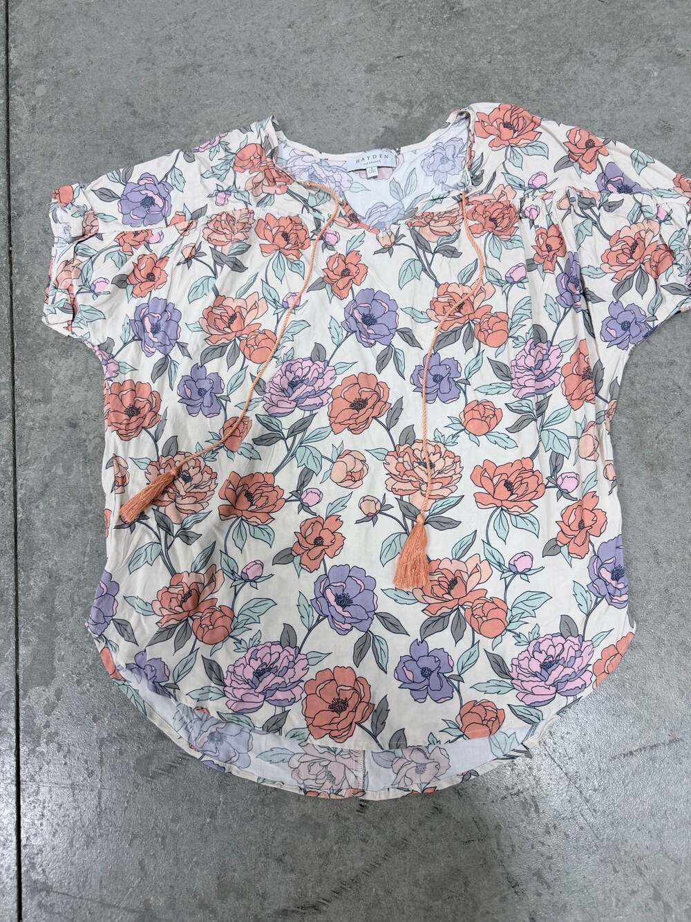 HAYDEN Laugh is Home Women's Floral Dolman top Small